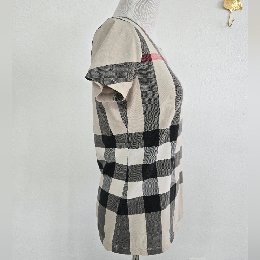 Burberry Brit Nova Check Top Tee Sz Medium - Picture 4 of 9